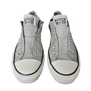 CONVERSE Womens ONE STAR GLITTER LACELESS LOW TOP SNEAKER SHOES Size 8.5